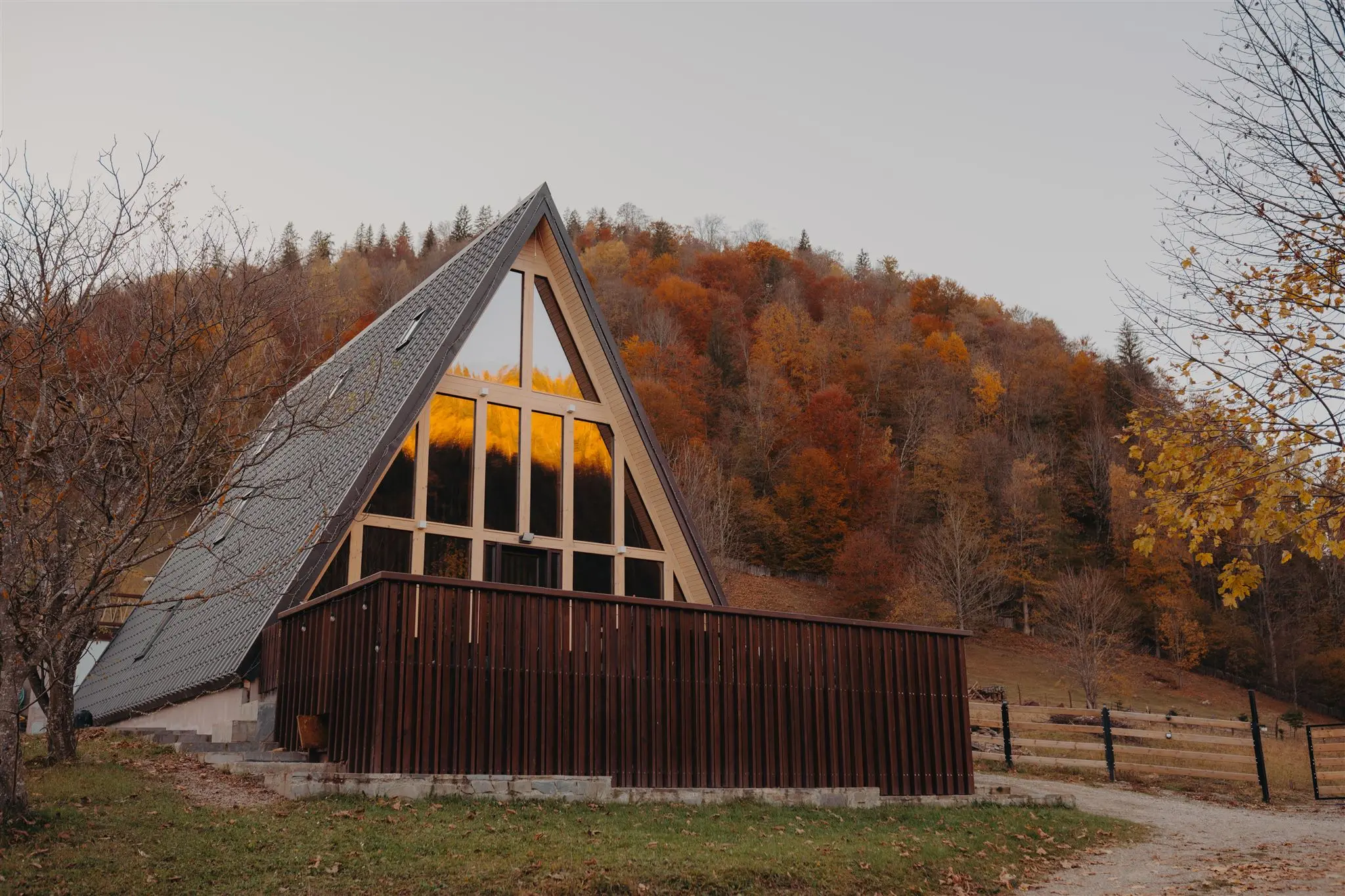 A-frame cabin exterior